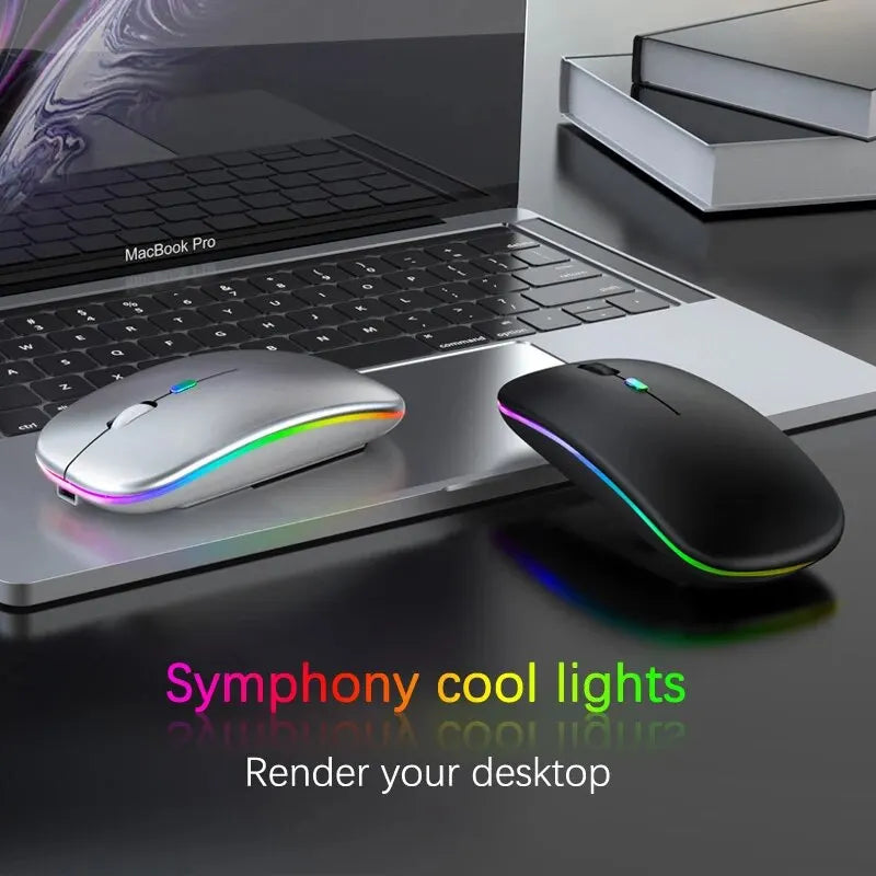 Wireless RGB LED Rechargable Mouse