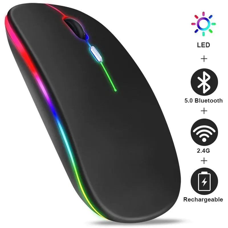 Wireless RGB LED Rechargable Mouse